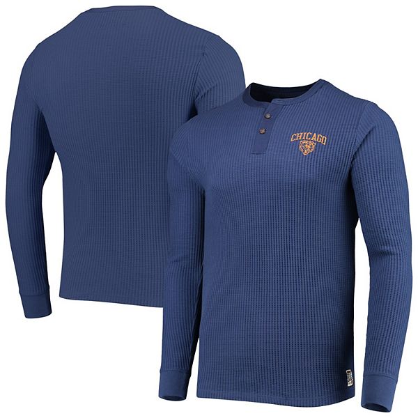 Men's Junk Food Navy Chicago Bears Thermal Henley Long Sleeve