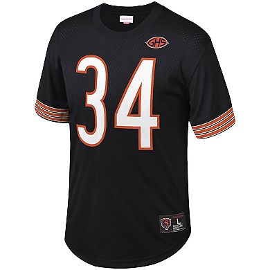 Men's Mitchell & Ness Walter Payton Black Chicago Bears Retired Player Name & Number Mesh Top