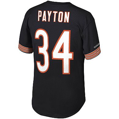 Men's Mitchell & Ness Walter Payton Black Chicago Bears Retired Player Name & Number Mesh Top