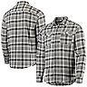 Men's Antigua Black/Gray Pittsburgh Steelers Ease Flannel Long Sleeve Button-Up Shirt