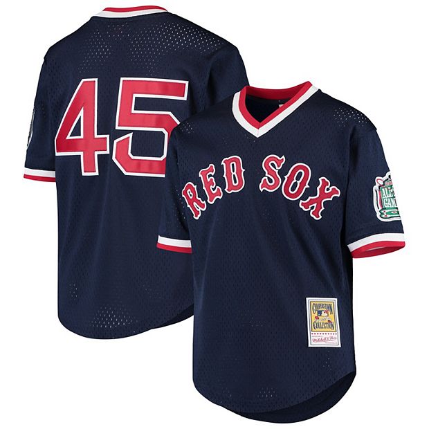 Youth Mitchell & Ness Pedro Martinez Navy Boston Red Sox Cooperstown  Collection Mesh Batting Practice Jersey