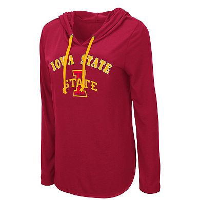 Women's Colosseum Cardinal Iowa State Cyclones My Lover Lightweight Hooded Long Sleeve T-Shirt