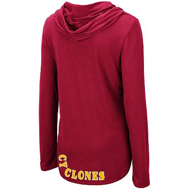 Women's Colosseum Cardinal Iowa State Cyclones My Lover Lightweight Hooded Long Sleeve T-Shirt