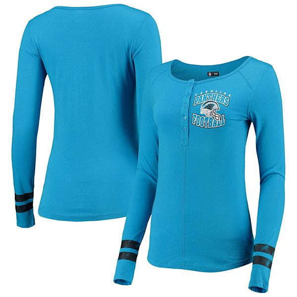 Carolina Panthers T Shirt Ladies Henley Quarter Sleeve Tee