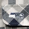 Men's Antigua College Navy/Gray Seattle Seahawks Ease Flannel Long Sleeve Button-Up Shirt