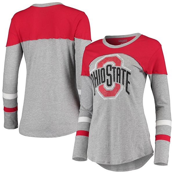 Ohio State Buckeyes Champion Stack Logo Baseball Long Sleeve T-Shirt -  Scarlet