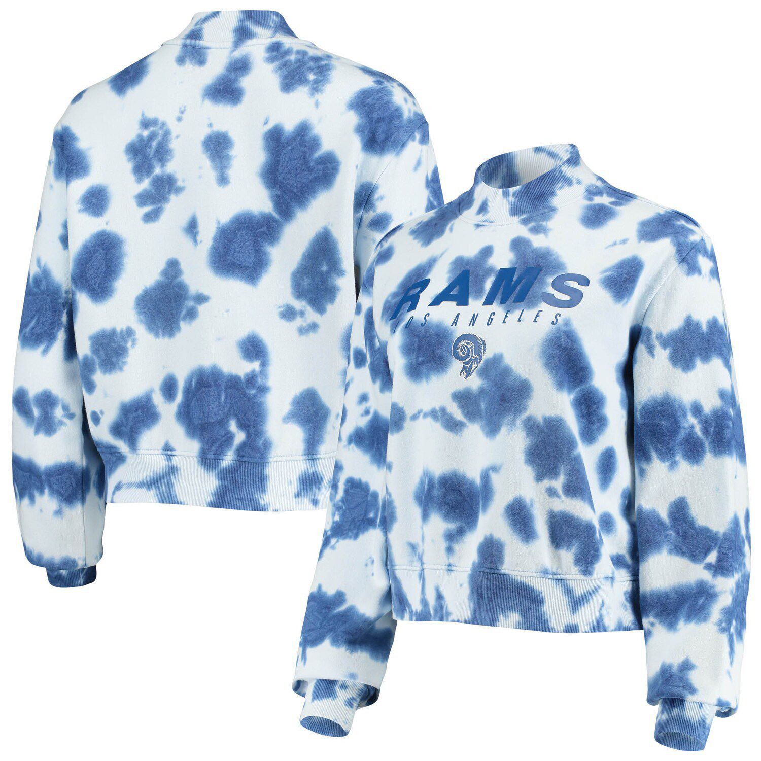 Los Angeles Rams Womens Crop Top Hoodie W/ Tonal Viper Print Detail, Rams  Blue