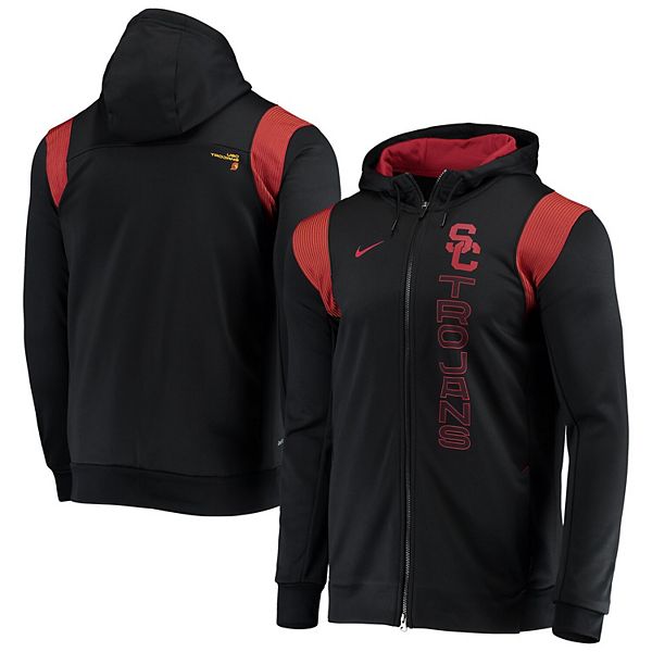 Men s Nike Black USC Trojans 2021 Sideline Performance Full Zip Hoodie