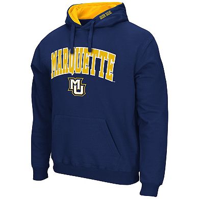 Men's Colosseum Navy Marquette Golden Eagles Arch and Logo Pullover Hoodie