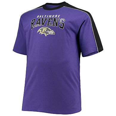 Men's Fanatics Branded Lamar Jackson Purple Baltimore Ravens Big & Tall Sleeve Panel Player Name & Number T-Shirt