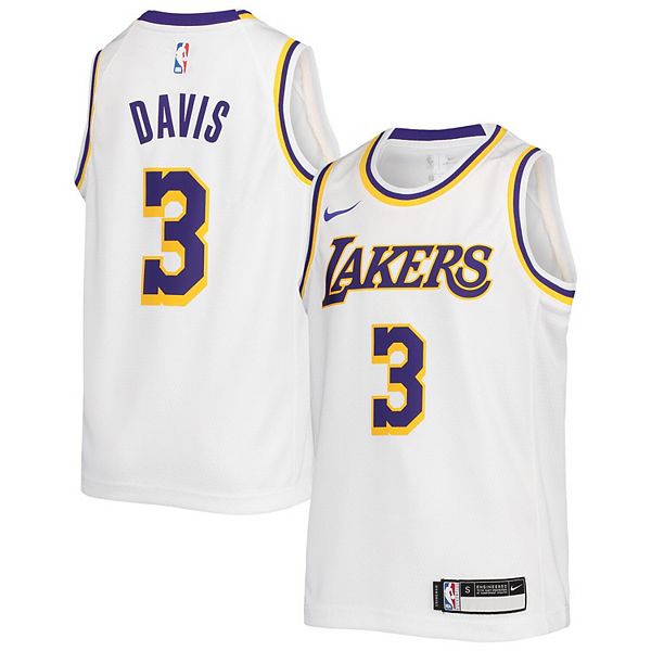 ANTHONY DAVIS LA Lakers Nike WISH White KOBE KB Patch NBA FINALS Swingman  Jersey