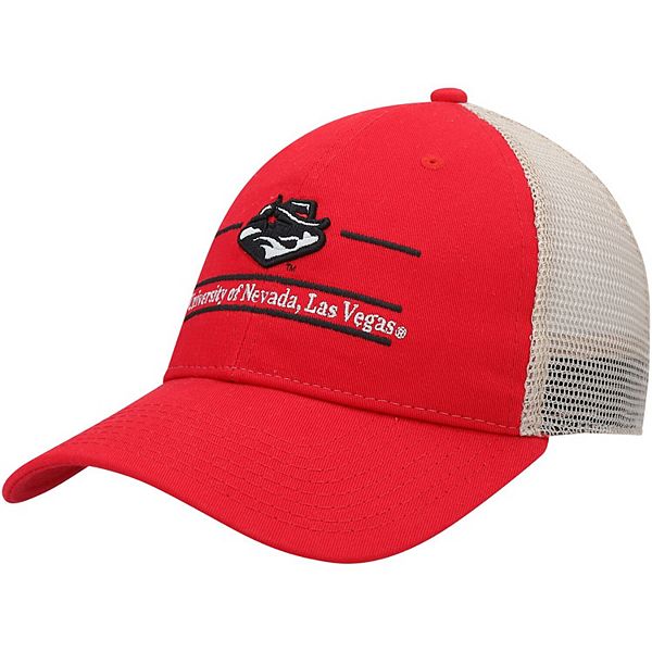 Men's The Game Red UNLV Rebels Split Bar Trucker Snapback Hat