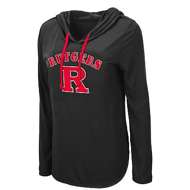 Women's Colosseum Black Rutgers Scarlet Knights My Lover Hoodie Long Sleeve T-Shirt