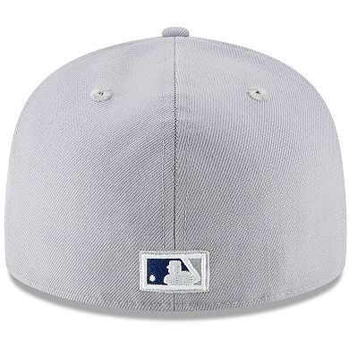 Men's New Era Gray Los Angeles Dodgers Cooperstown Collection Logo 59FIFTY Fitted Hat