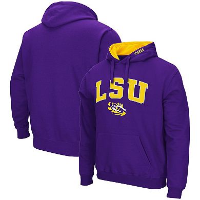 Men's Colosseum Purple LSU Tigers Arch & Logo 3.0 Pullover Hoodie