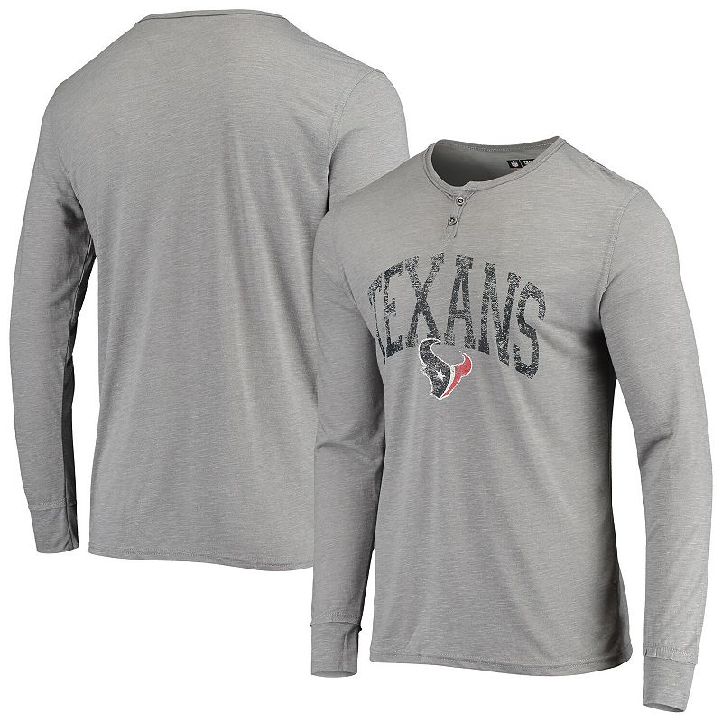 Mens Concepts Sport Gray Houston Texans Takeaway Henley Long Sleeve Sleep 