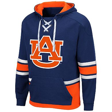 Men's Colosseum Navy Auburn Tigers Lace Up 3.0 Pullover Hoodie