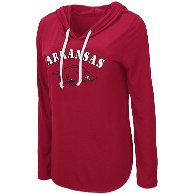 Women's Colosseum Cardinal Arkansas Razorbacks My Lover Hoodie Long Sleeve T-Shirt