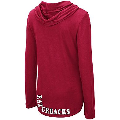 Women's Colosseum Cardinal Arkansas Razorbacks My Lover Hoodie Long Sleeve T-Shirt