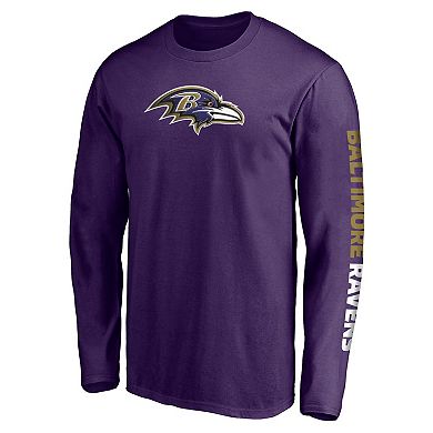 Men's Fanatics Branded Purple Baltimore Ravens Front Runner Long Sleeve T-Shirt