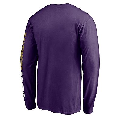 Men's Fanatics Branded Purple Baltimore Ravens Front Runner Long Sleeve T-Shirt
