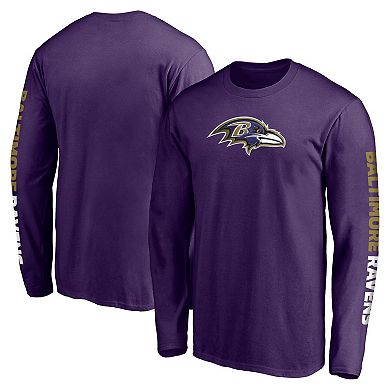 Men's Fanatics Branded Purple Baltimore Ravens Front Runner Long Sleeve T-Shirt