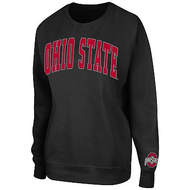 Women's Colosseum Black Ohio State Buckeyes Campanile Pullover Sweatshirt