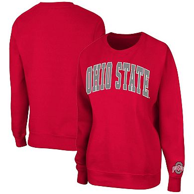 Women's Colosseum Scarlet Ohio State Buckeyes Campanile Pullover Sweatshirt