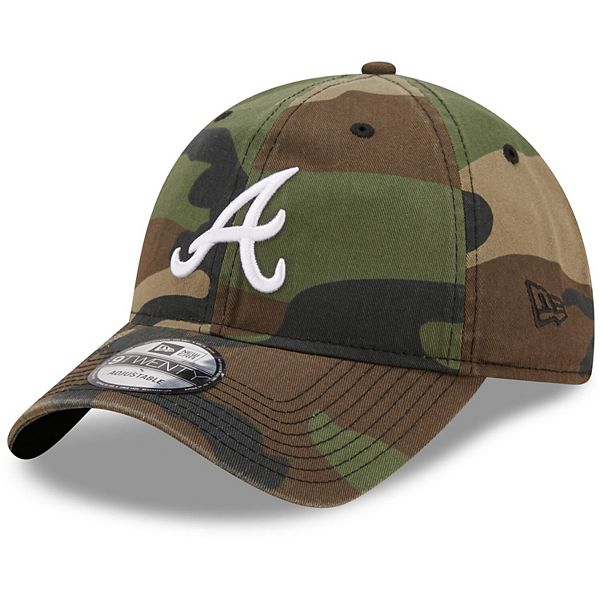 Men's New Era Camo Atlanta Braves Woodland Core Classic 9TWENTY Adjustable  Hat