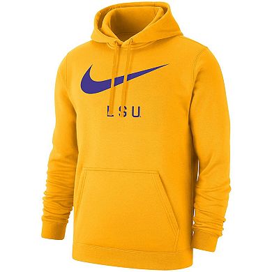 Men's Nike Gold LSU Tigers Big Swoosh Club Pullover Hoodie