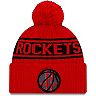 Men's New Era Red Houston Rockets 2021 NBA Draft Cuffed Knit Hat with Pom