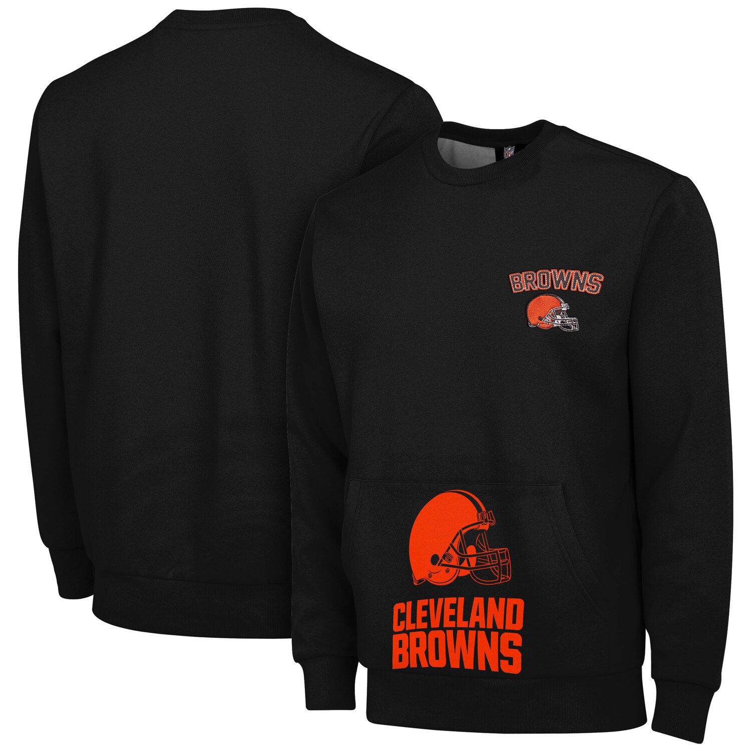 Men's Nike Brown/Orange Cleveland Browns Brownie The Elf Historic Raglan  Crew Performance Sweater