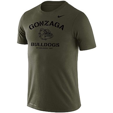 Men's Nike Olive Gonzaga Bulldogs Stencil Arch Performance T-Shirt