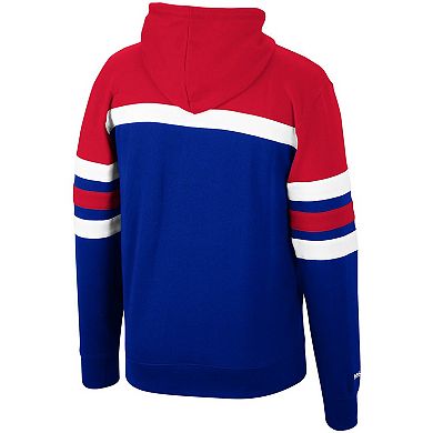 Men's Mitchell & Ness Red/Royal New Jersey Nets Head Coach Pullover Hoodie