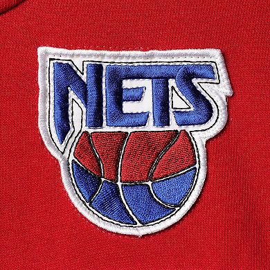Men's Mitchell & Ness Red/Royal New Jersey Nets Head Coach Pullover Hoodie