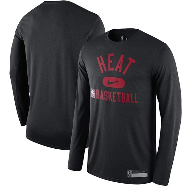 Nike / Men's Miami Heat Dri-FIT Long Sleeve Shooting Shirt