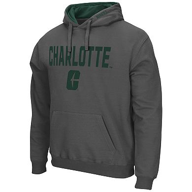 Men's Colosseum Charcoal Charlotte 49ers Arch and Logo Pullover Hoodie