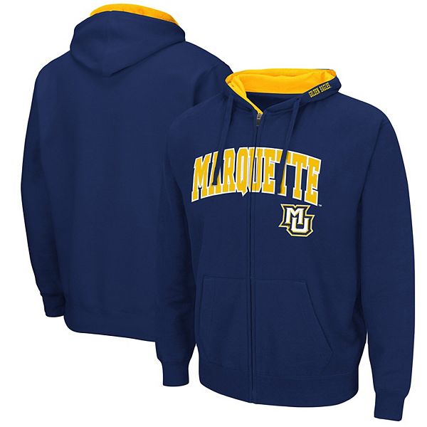 Men's Colosseum Navy Marquette Golden Eagles Arch & Logo 3.0 Full-Zip ...