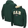 Men's Colosseum Green UAB Blazers Arch and Logo Pullover Hoodie