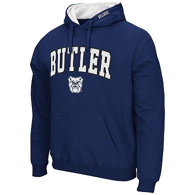 Men's Colosseum Navy Butler Bulldogs Arch and Logo Pullover Hoodie