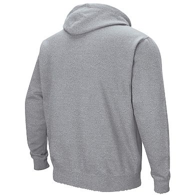 Men's Colosseum Heathered Gray Utah Utes Arch and Logo Pullover Hoodie