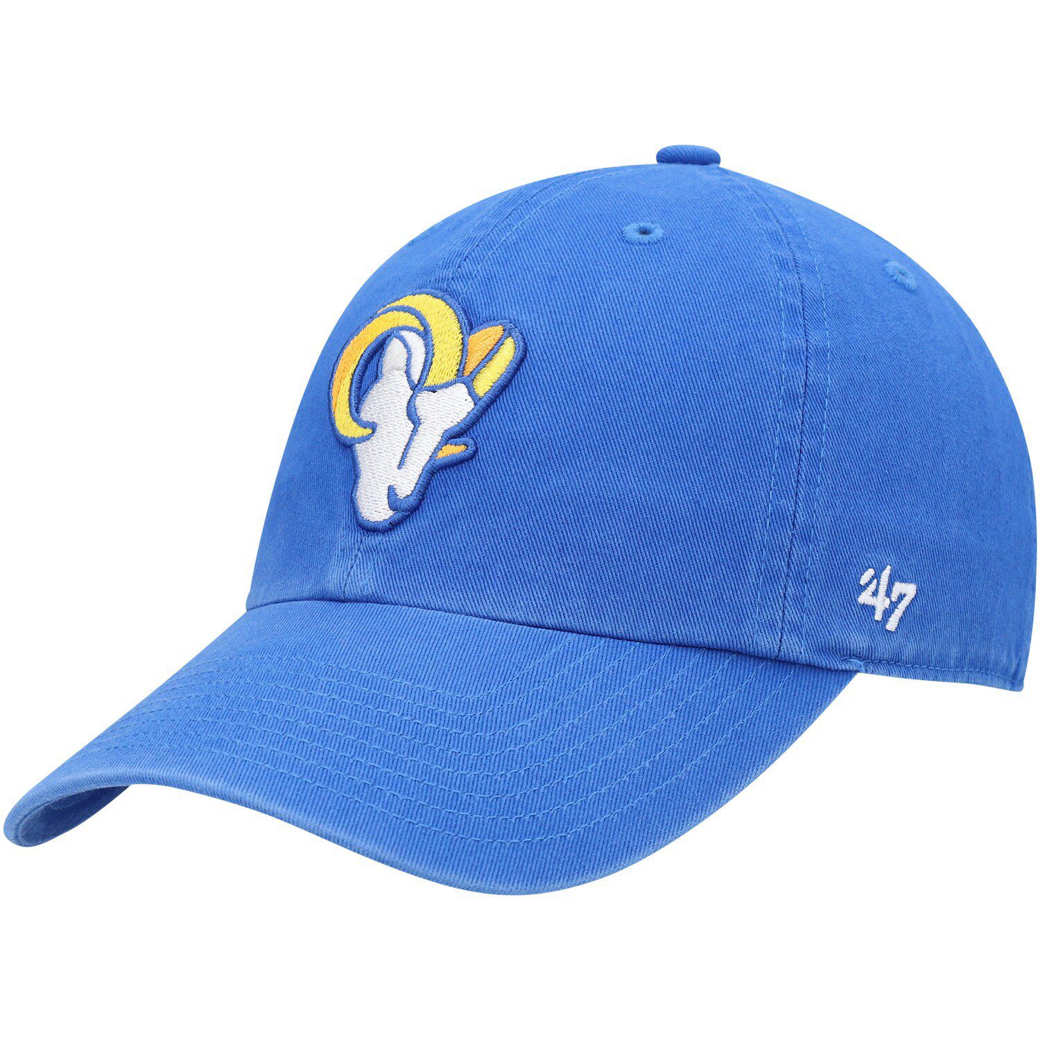 Men's New Era Royal Los Angeles Rams Skull Omaha Throwback Low Profile 59FIFTY Fitted Hat