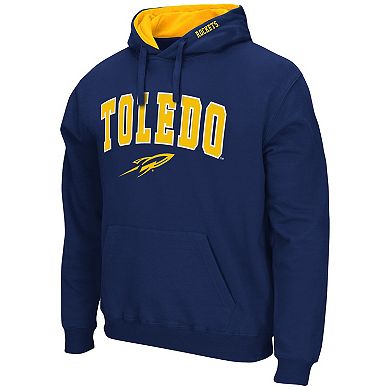 Men's Colosseum Navy Toledo Rockets Arch and Logo Pullover Hoodie