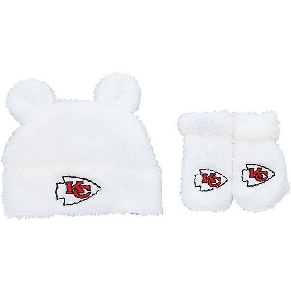 Kansas City Chiefs Newborn Baby Fleece Hat & Mittens Gift Set 