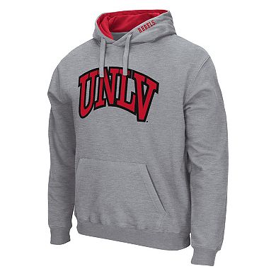 Men's Colosseum Heathered Gray UNLV Rebels Arch and Logo Pullover Hoodie