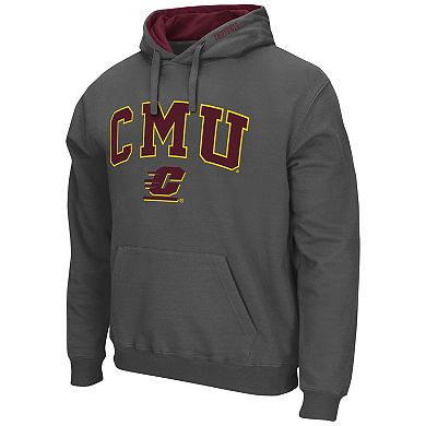 Men's Colosseum Charcoal Cent. Michigan Chippewas Arch and Logo Pullover Hoodie