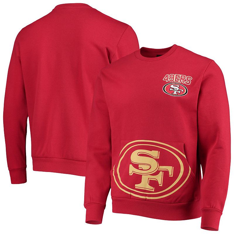Mens FOCO Scarlet San Francisco 49ers Pocket Pullover Sweater, Size: Large