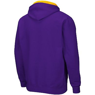 Men's Colosseum Purple LSU Tigers Arch & Logo 3.0 Full-Zip Hoodie