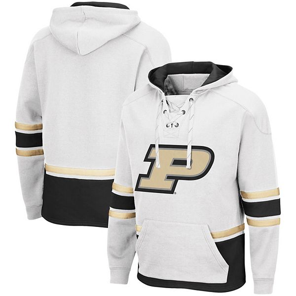 Men's Colosseum White Purdue Boilermakers Lace Up 3.0 Pullover Hoodie