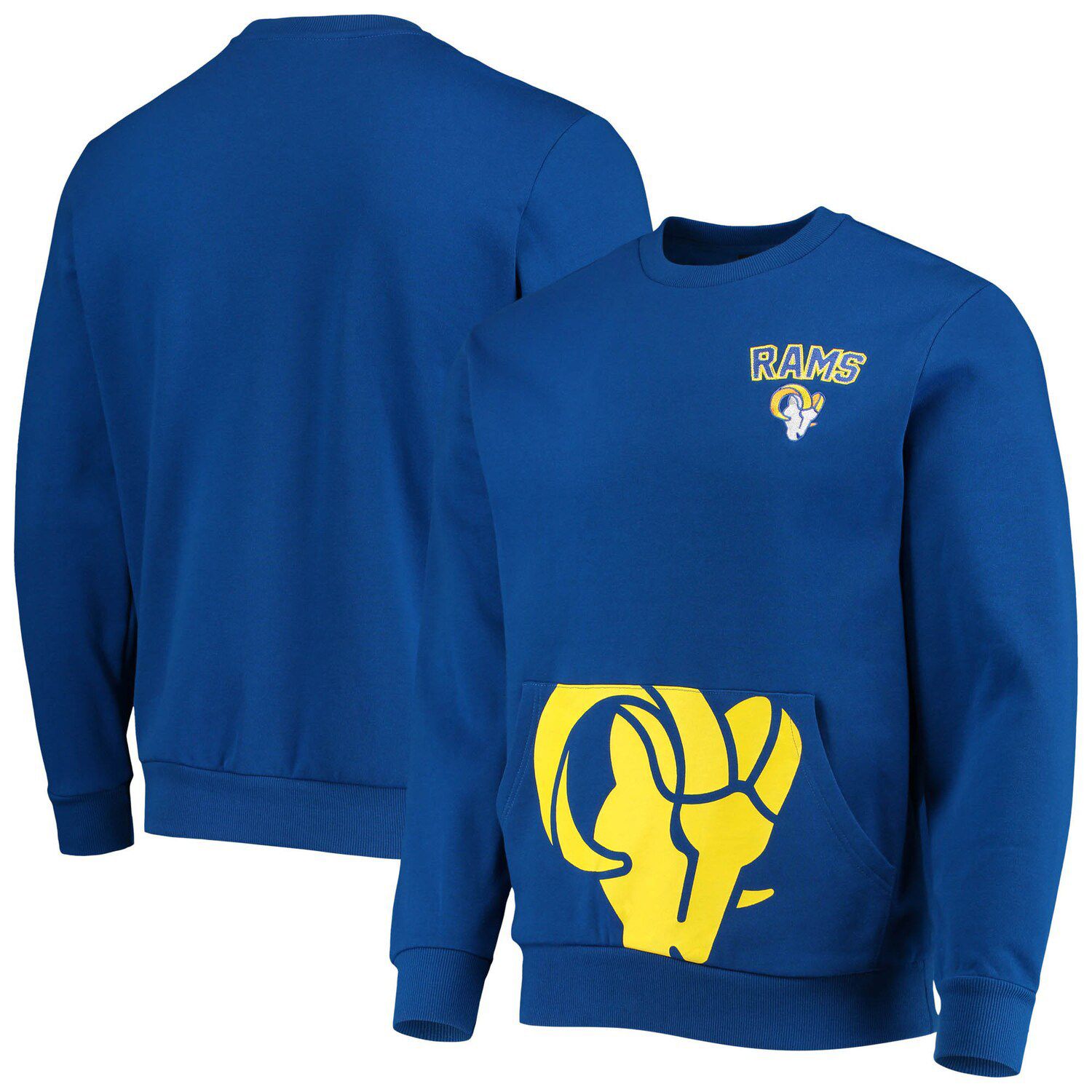 New Era Royal Los Angeles Rams Foil Sleeve Pullover Hoodie